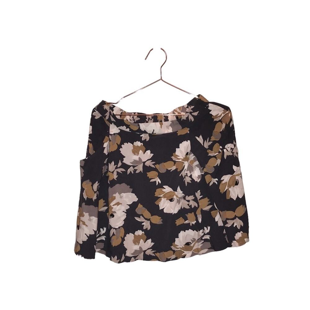 Old Navy floral gray neutral skirt with pockets and elastic waist band small